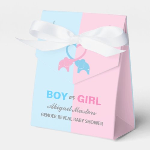 Gender Reveal Baby Shower Elephants Favor Box