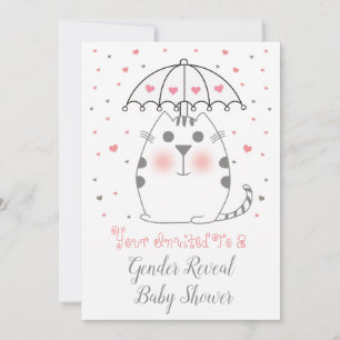 Gender Reveal Baby Shower Flat Card