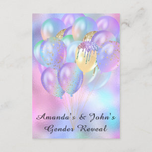 Gender Reveal Baby Shower Girl Boy Pink Blue Baloo Invitation