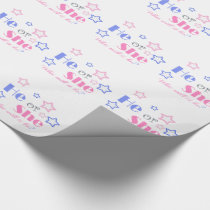 Gender reveal baby shower he or she baby shower wrapping paper