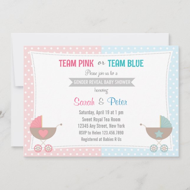 Gender Reveal Baby Shower Invitation (Front)