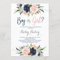 Gender reveal baby shower invitation