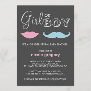 Gender Reveal Baby Shower Invitation
