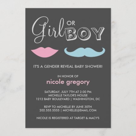 Gender Reveal Baby Shower Invitation