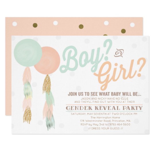 Gender Reveal Baby Shower Invitation