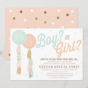 Gender Reveal Baby Shower Invitation