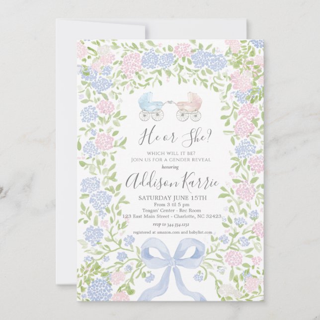 Gender Reveal Baby Shower invitation (Front)