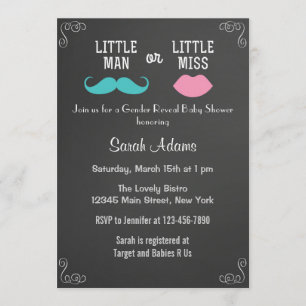 Gender Reveal Baby Shower Invitation Chalkboard