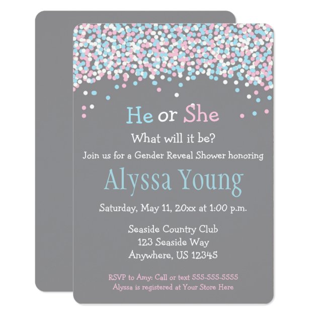 Gender Reveal Baby Shower Invite