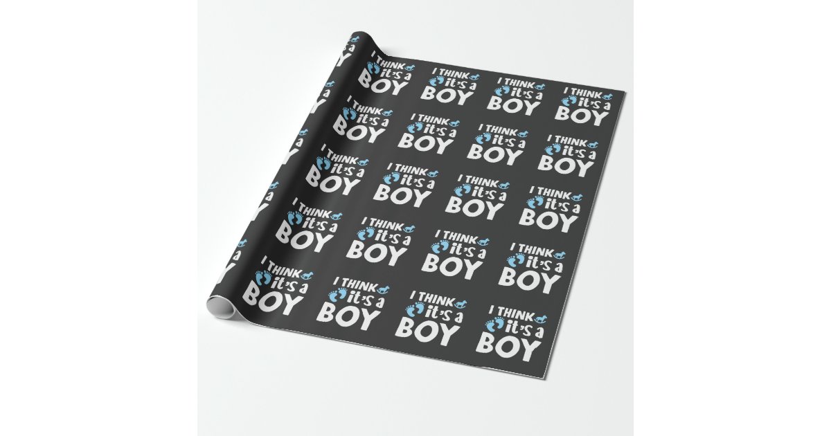 White baby foot - It's a boy baby Wrapping Paper, Zazzle