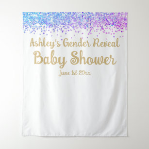 Gender Reveal Baby Shower Photobooth Backdrop Prop