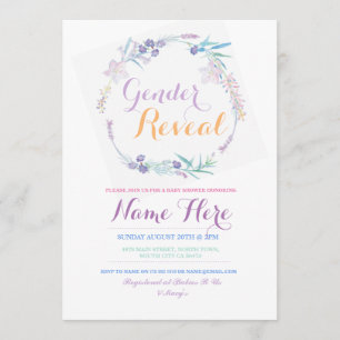 Gender Reveal Baby Shower Pink Floral Party Invite