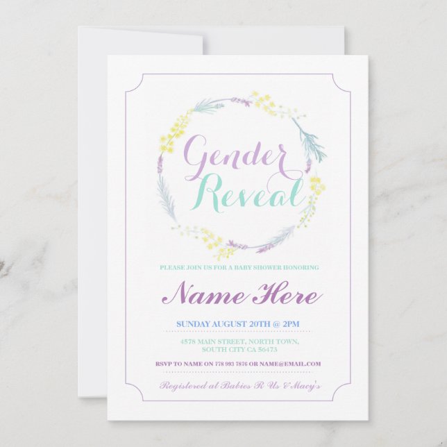Gender Reveal Baby Shower Pink Floral Party Invite (Front)