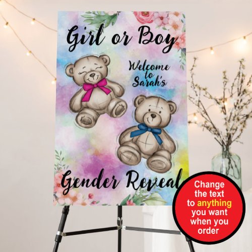 Gender Reveal Baby Shower Sign