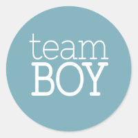 Gender Reveal Baby Shower - Team Blue Boy Classic Round Sticker