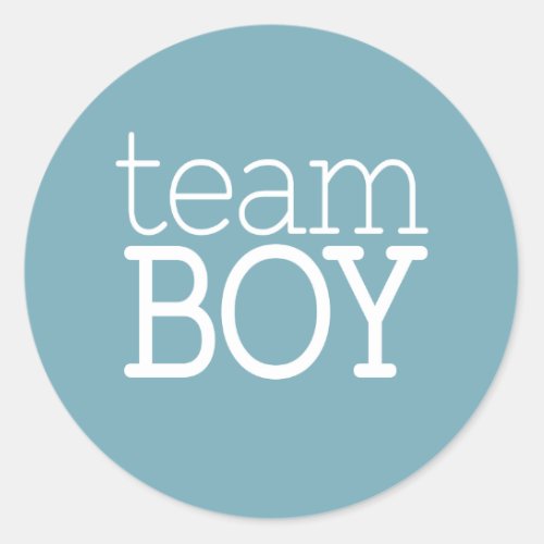 Gender Reveal Baby Shower _ Team Blue Boy Classic Round Sticker