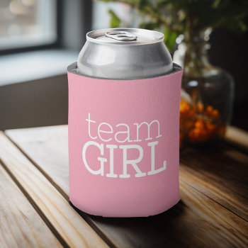 Gender Reveal Baby Shower - Team Pink Girl Can Cooler by MarshBaby at Zazzle