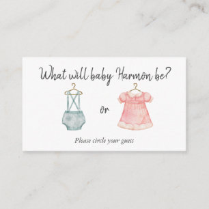 Gender Reveal Baby Shower Voting Card