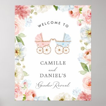 Gender Reveal Baby Shower Welcome Poster by CavaPartyDesign at Zazzle