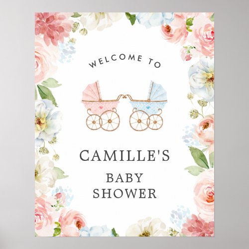 Gender Reveal Baby Shower Welcome Poster