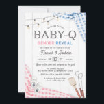 Gender Reveal BabyQ Invitation<br><div class="desc">Invite guests to a BabyQ Gender Reveal to celebrate the parents-to-be! This invitation is perfect for backyard cookout or picnic! The invitation features watercolor blue and pink checkered gingham,  grill tools,  and little white baby shoes.</div>