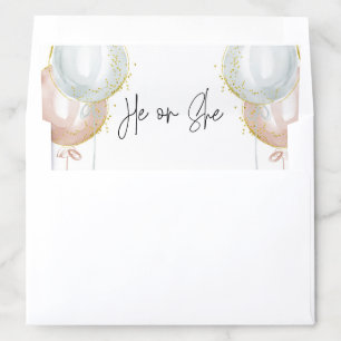 Gender Reveal Balloons He or She Envelope Liner