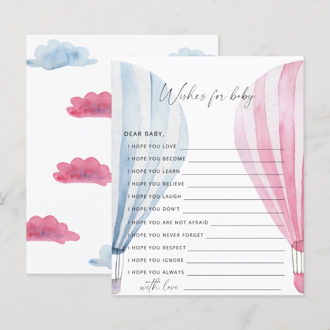Gender reveal balloons | wishes for baby game (Front/Back)