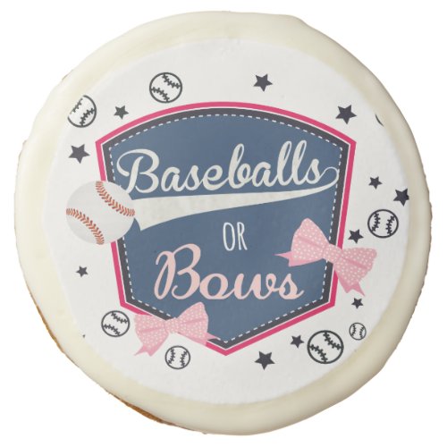 Gender reveal Baseball or bow Sugar Cookie