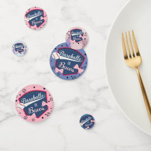 Gender Reveal Baseball or Bows Confetti