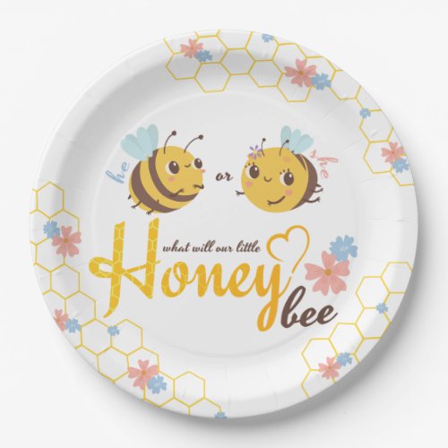 Gender Reveal Bee Theme Paper Party Plate