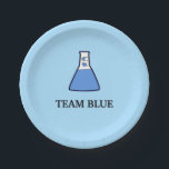 Gender Reveal Blue Gender Reveal Science Beaker Paper Plates<br><div class="desc">Gender Reveal Science Beaker with Hearts Baby Shower Plates

Great for gender reveal party.

Team Blue

Nerdy and fun!
Blue Version</div>