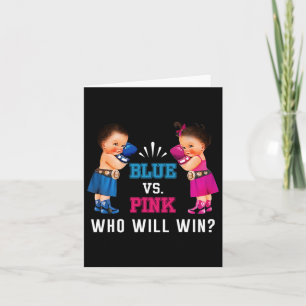 Gender Reveal Blue Vs Pink Ethnic Boxing Babies  Card