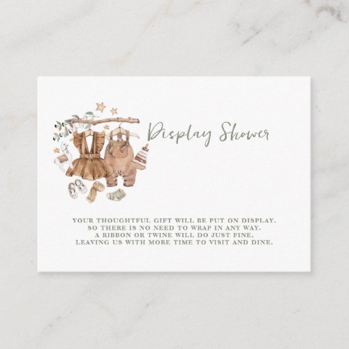 Gender Reveal Boho Clothesline Baby Display Shower Enclosure Card