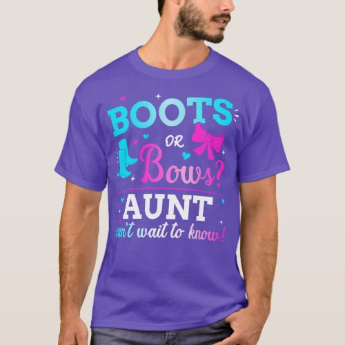 Gender reveal boots or bows aunt matching baby par T_Shirt