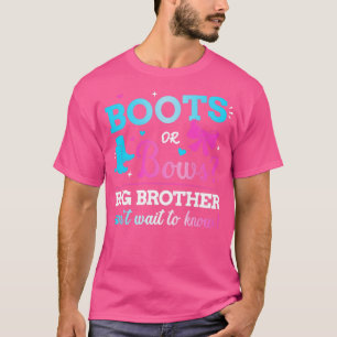Gender reveal boots or bows brother matching baby T-Shirt