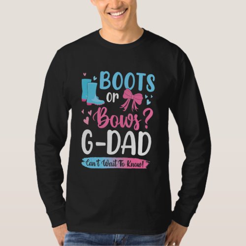 Gender Reveal Boots Or Bows G Dad Matching Baby Pa T_Shirt