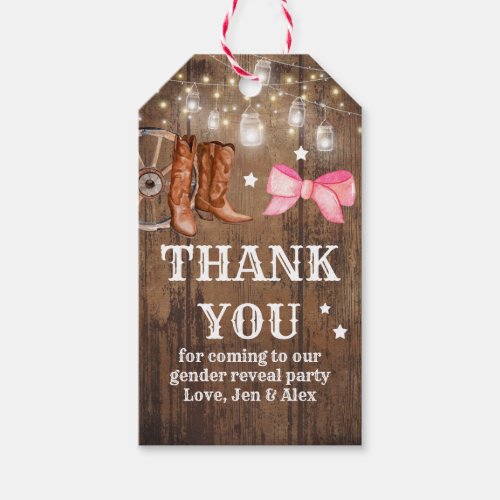 Gender Reveal Boots or Bows Gift Tags