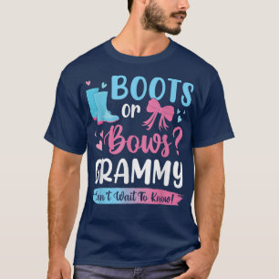 Gender reveal boots or bows Grammy matching baby p T-Shirt