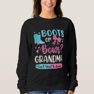 Gender Reveal Boots Or Bows Grandma Matching Baby  Sweatshirt