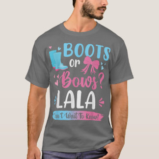 Gender reveal boots or bows Lala matching baby par T-Shirt