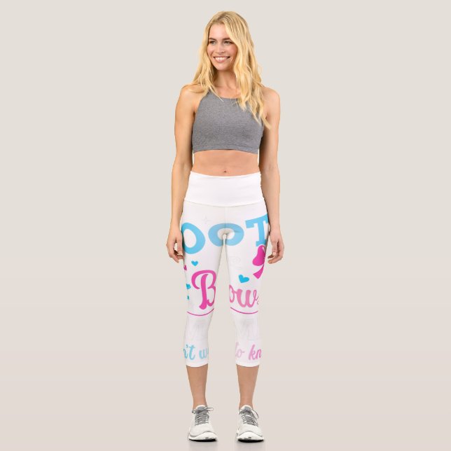 Gender reveal boots or bows mama matching baby par capri leggings (Front)