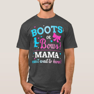 Gender reveal boots or bows mama matching baby par T-Shirt
