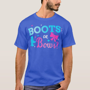 Gender reveal boots or bows matching baby party T-Shirt