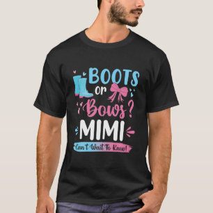 Gender Reveal Boots Or Bows Mimi Matching Baby Par T-Shirt