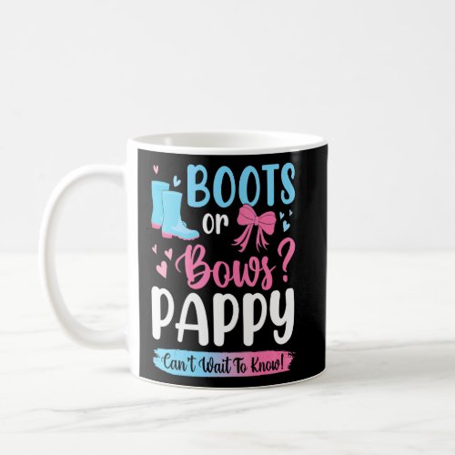 Gender Reveal Boots Or Bows Pappy Matching Baby Pa Coffee Mug