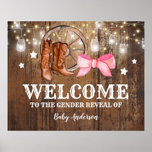 Gender Reveal Boots or Bows Poster
