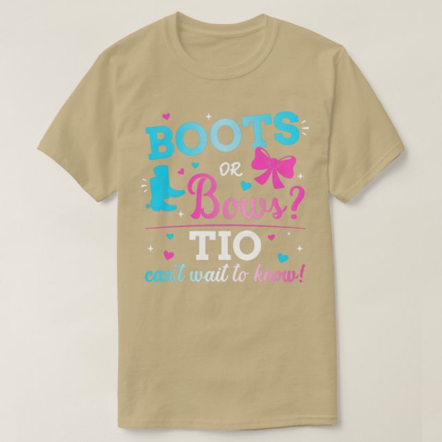 Gender reveal boots or bows tio matching baby part T-Shirt (Design Front)