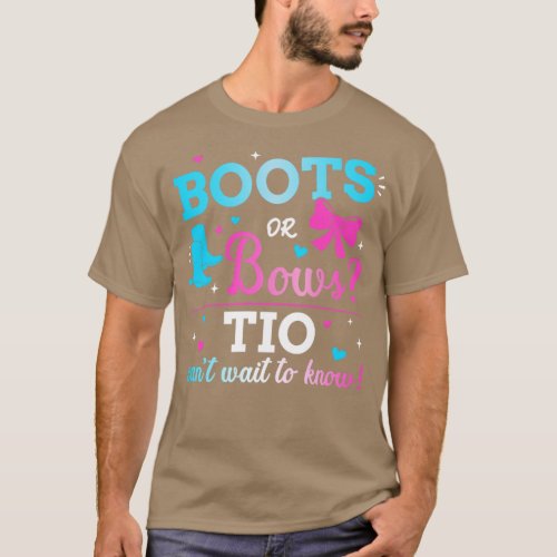 Gender reveal boots or bows tio matching baby part T_Shirt