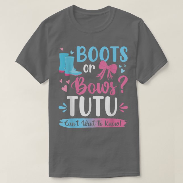 Gender reveal boots or bows Tutu matching baby par T-Shirt (Design Front)