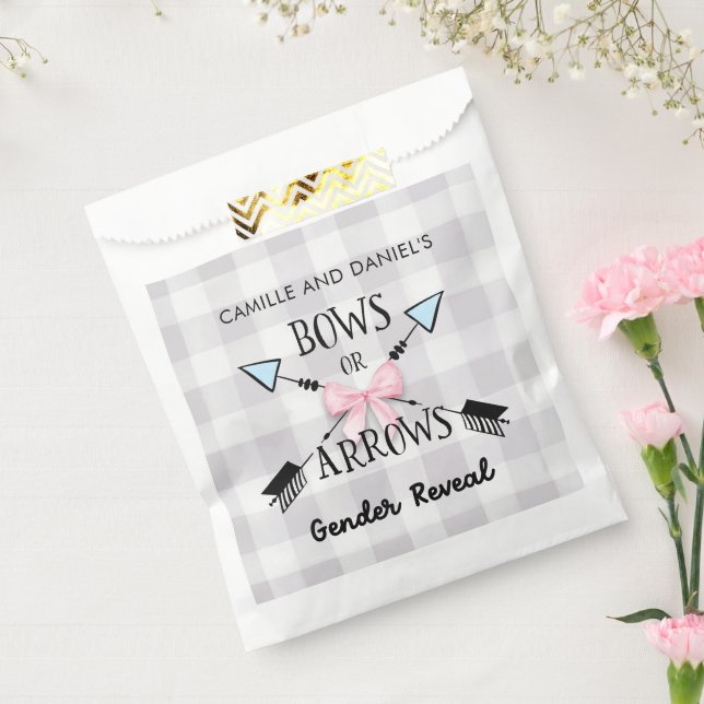 Gender Reveal Bows or Arrows Baby Shower Favor Bag (Sealed)